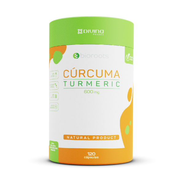 Curcuma Turmeric 600mg com 60 Cápsulas Bioroots