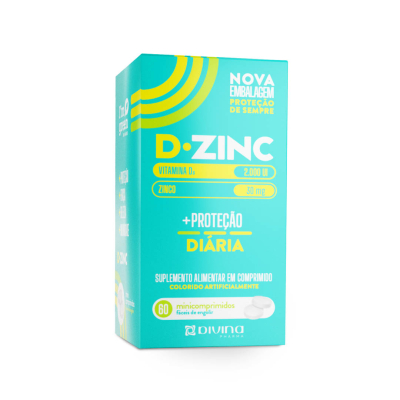 Vitamina D 2.000UI + Zinco 30mg com 60 Unidades - D.Zinc